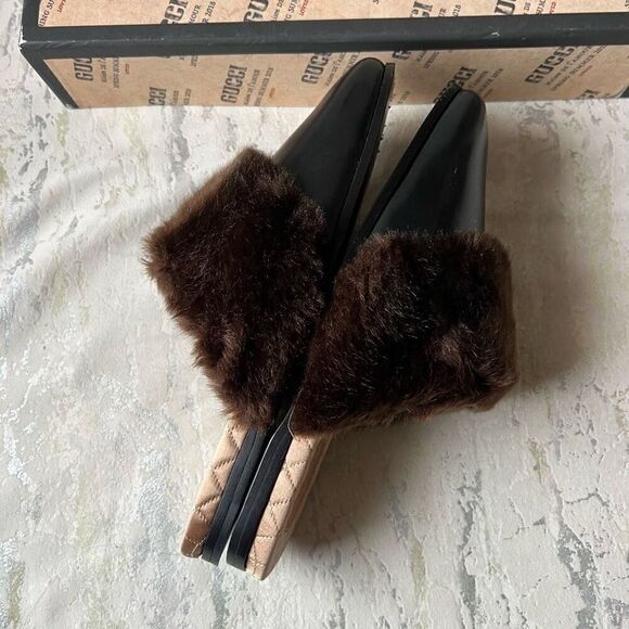Gucci S/S 2018 Faux Fur Trim Mule Slide Slipper M6 / W8 main image 12